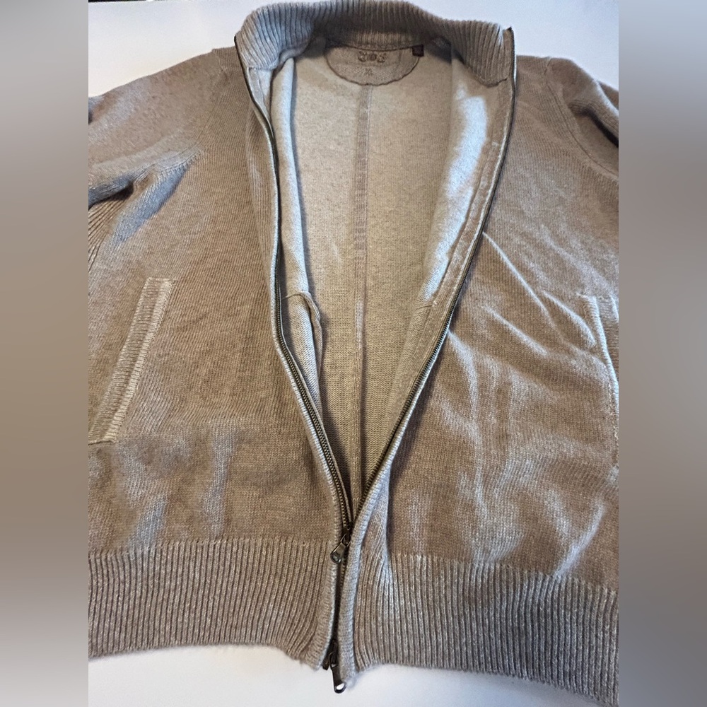 Dickey Freeman Cashmere Cardigan, Tan, Zip, Pockets, Gorgous!, Men’s Sz XL - Picture 15 of 16